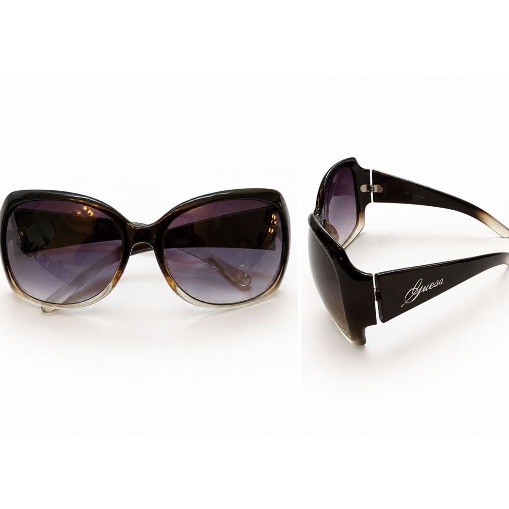Y2K Guess Black Sunglasses Rhinestone Logo Womens